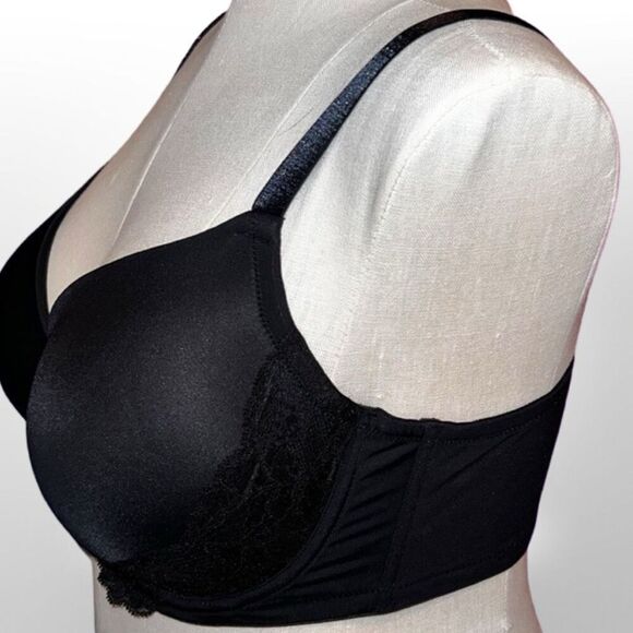 Plus Size Ambrielle Black Lightly Lined Wired Bra Size 38DDD - Picture 3 of 6